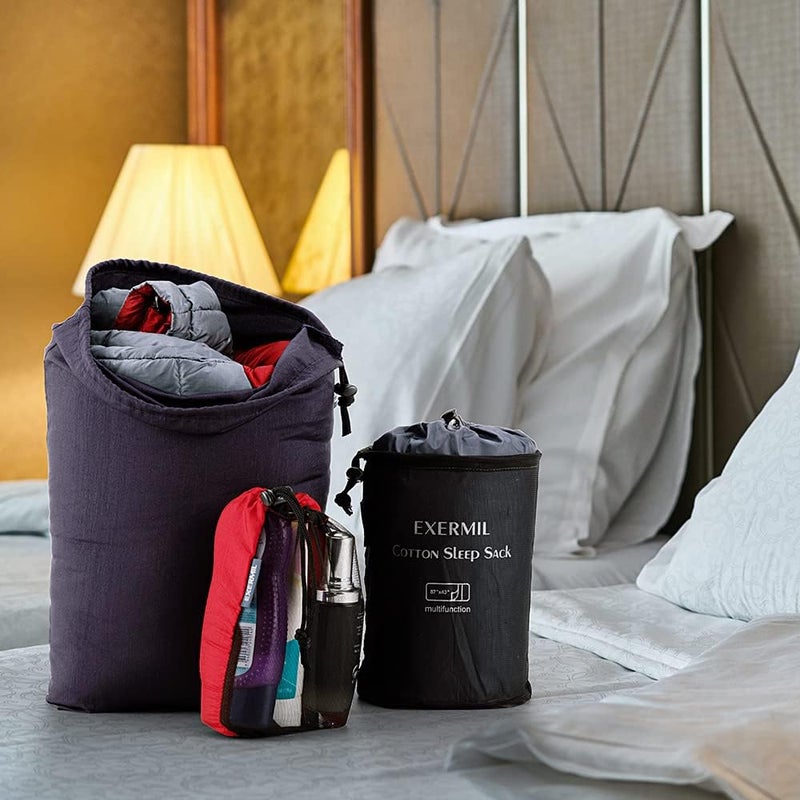 EXERMIL Nylon Stuff Sack Set 5-Piece (1.4L/2.7L/3L/7.5L/15L); Drawstring Storage Sack; Mesh Bags; Ditty Bags Small M Large XL for Organization Travel Camping Backpacking Down Jacket; Assorted Colors - Image 5